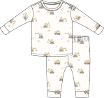 Petite Lem - 2pc Long Sleeve & Pants Pajama Set, Off White
