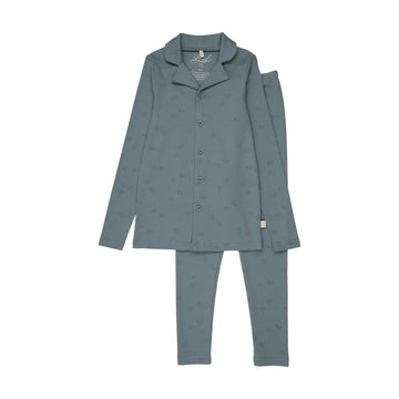 Pouf - Printed Grandpa Pajama Set, Blue