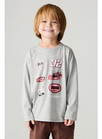 Chaser - Moto Patches Long Sleeve Shirt, Heather Grey
