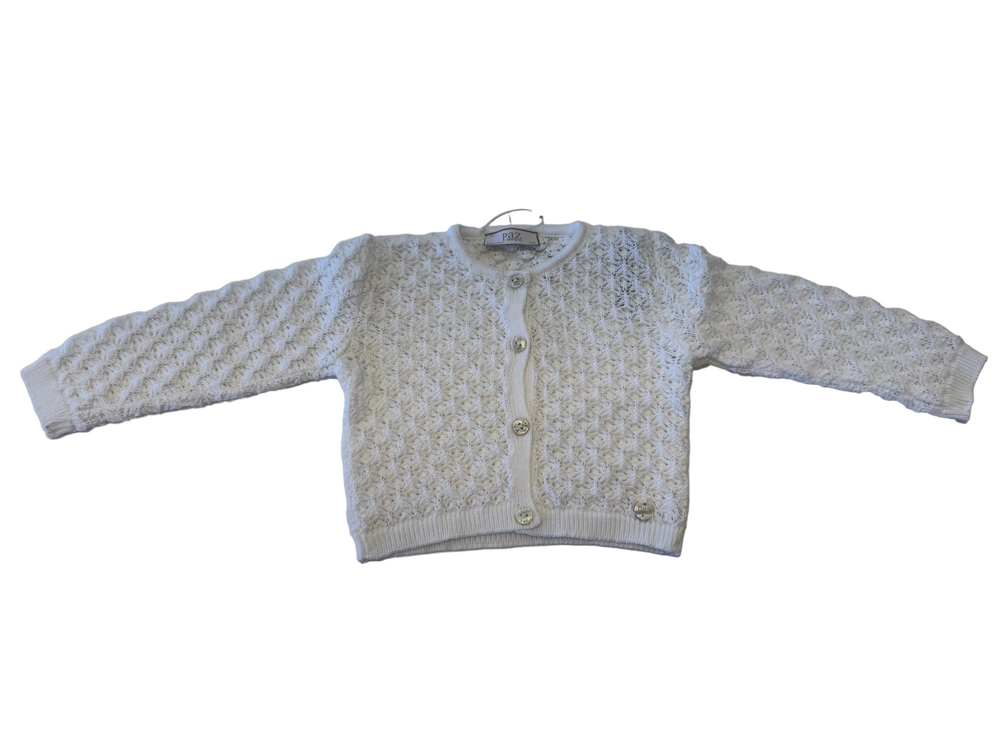 Paz Rodriguez - Knit Infant Girl Cardigan Frescura, White