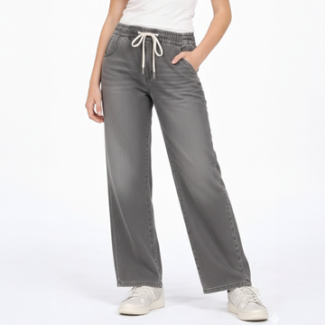 Vintage Havana - Faux Denim Sweatpants, Grey Wash