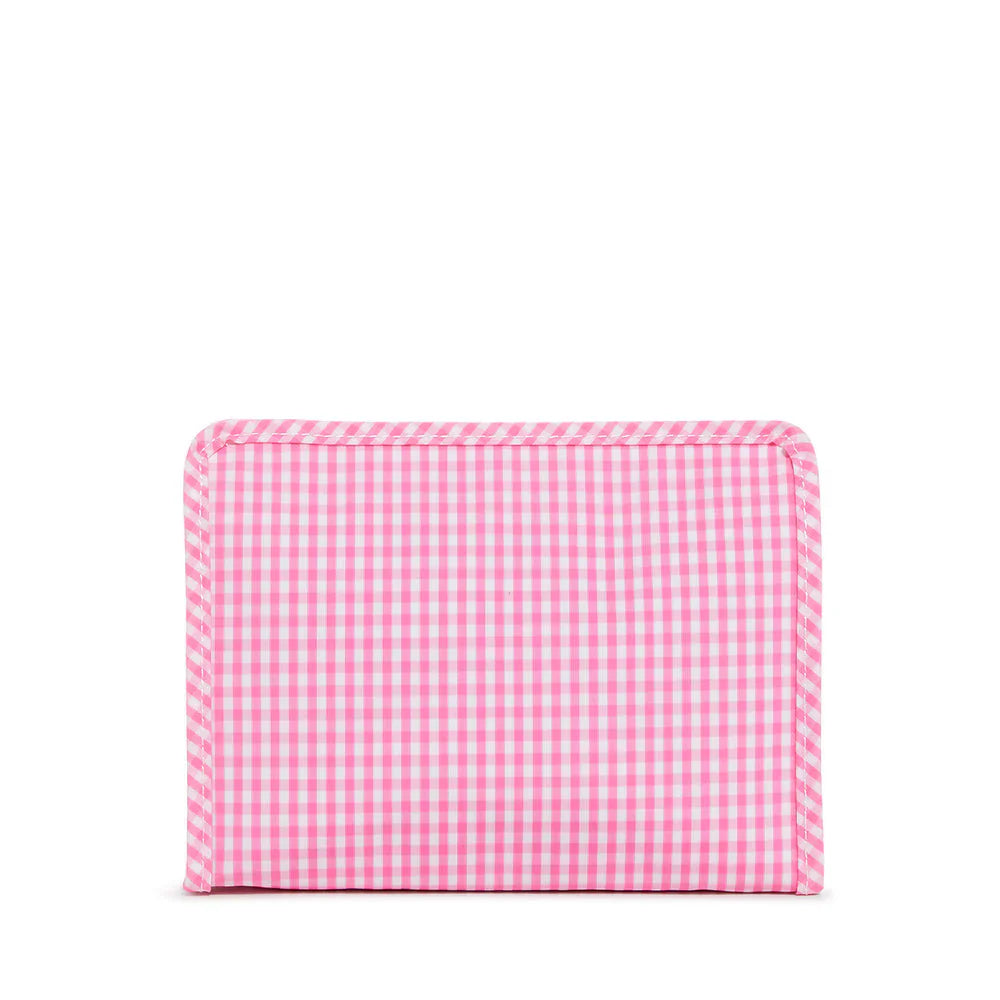 TRVL - Roadie Medium Zip Pouch, Gingham Pink