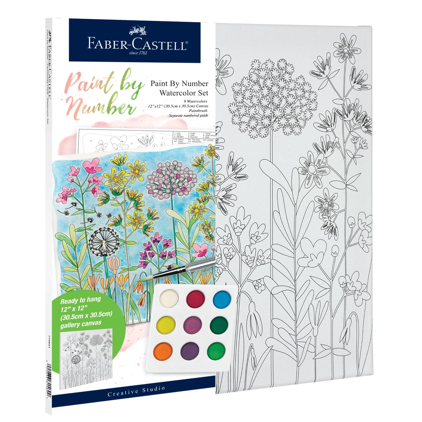 Faber-Castell - Watercolor Paint By Number, Farmhouse Floral