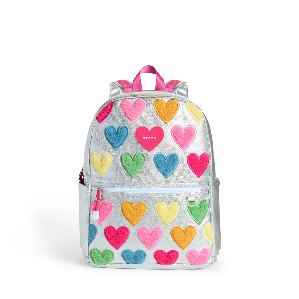 State - Kane Double Pocket Backpack, Happy Fuzzy Hearts