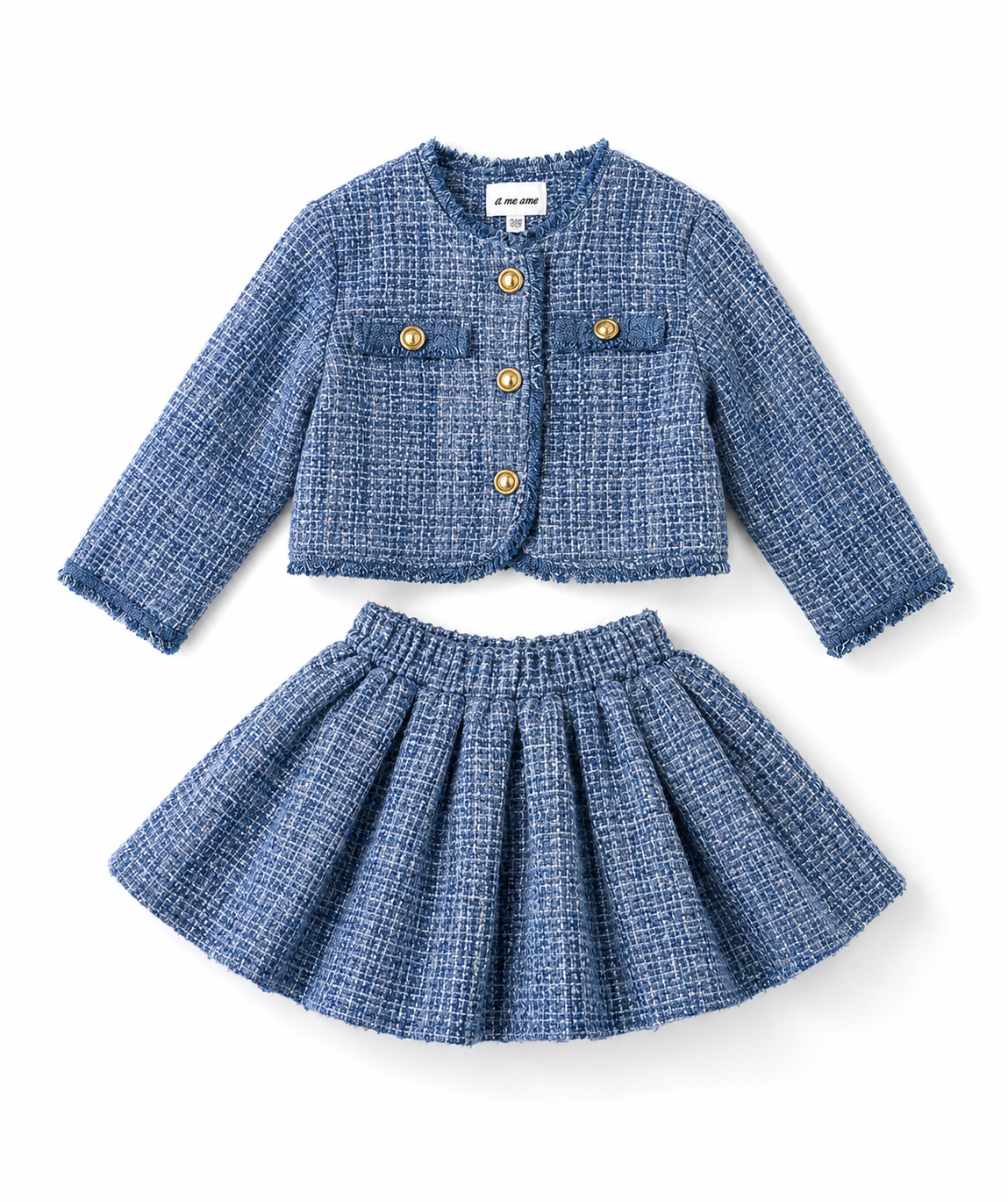 Ce Ce Co -Tweed Mid-Night Blue Skirt Set