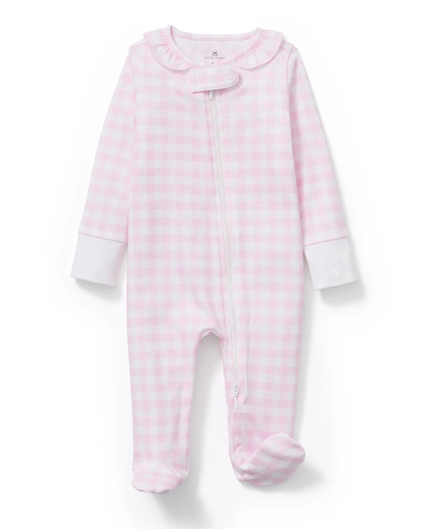Petite Plume - Baby’s Pima Romper, Pink Gingham