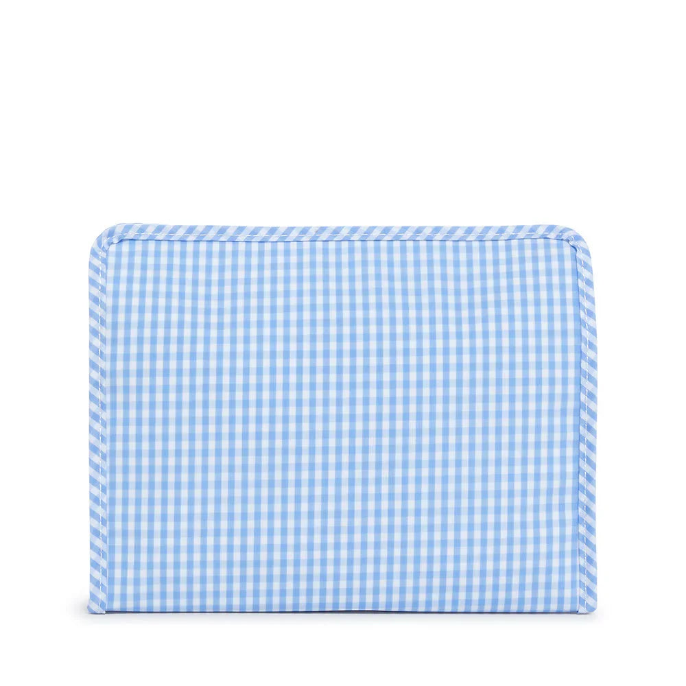 TRVL - Roadie Large Zip Pouch, Gingham Sky