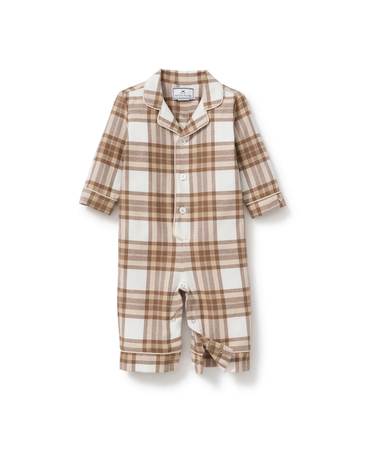 Petite Plume - Baby’s Twill Classic Romper, Cotswolds Tartan