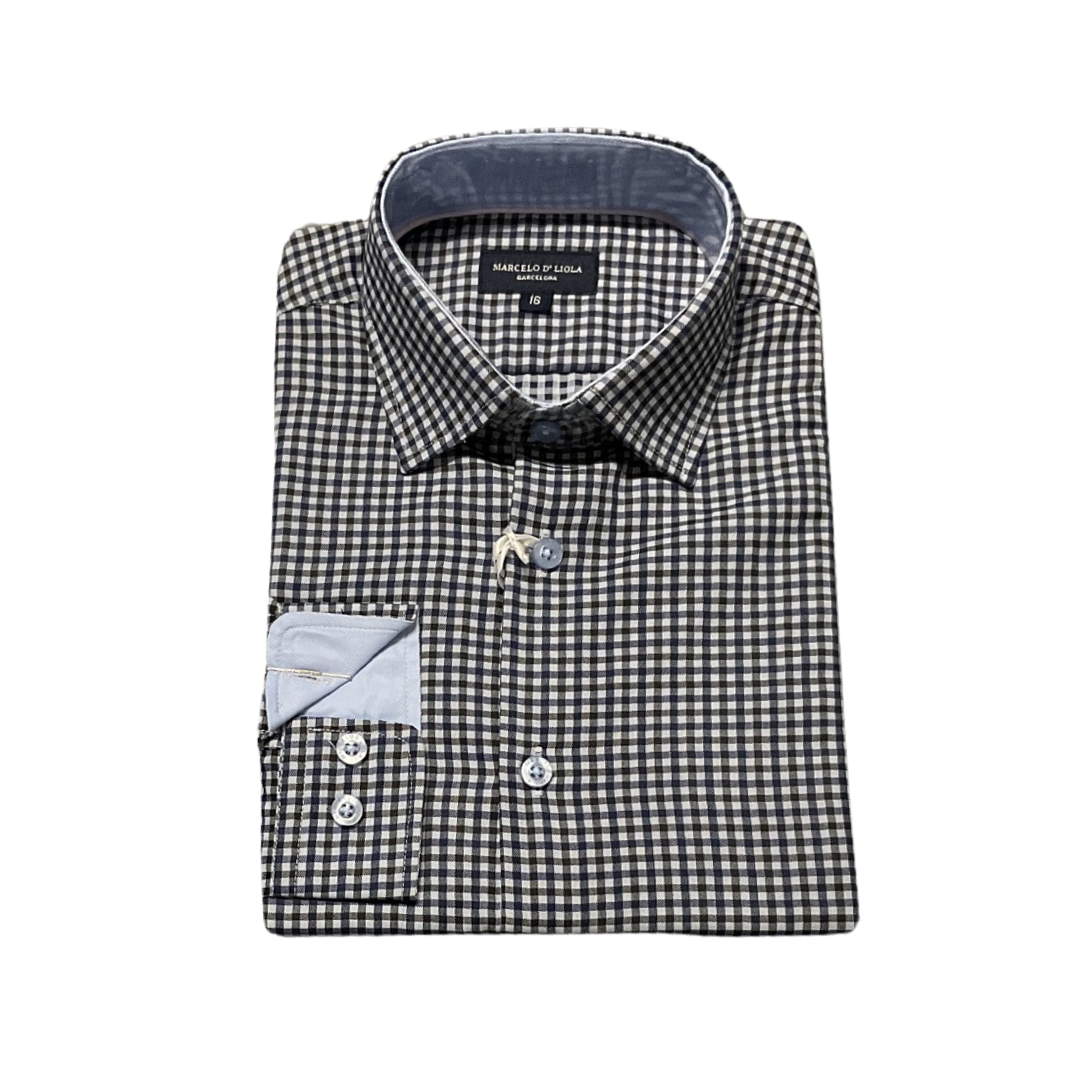 Leo and Zachary Boys' Weave Dress Shirt | Blue & Lilac