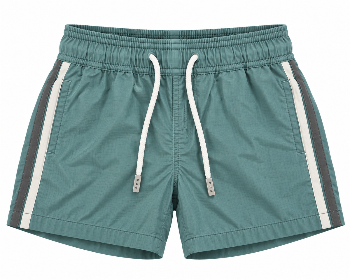 Pier St Barth - Pier Men’s Swim Shorts, Ice Blue Ripstop