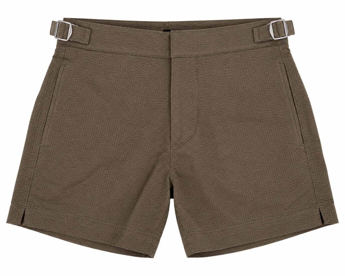 Pier St Barth - Hampton Boys Swim Shorts, Khaki Crush