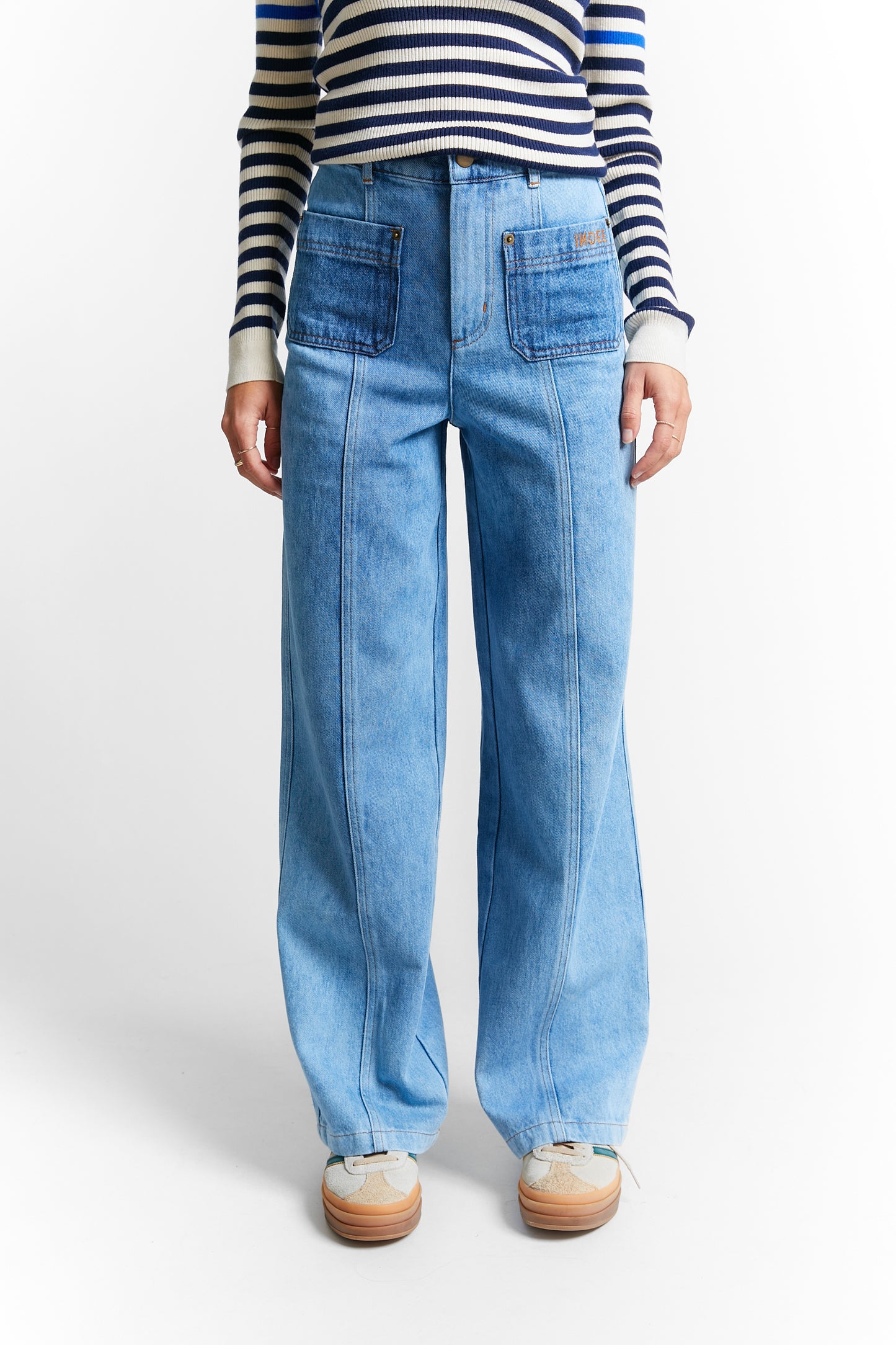 RODESIE - BICOLOR HIGH WAISTED JEANS by INDEE