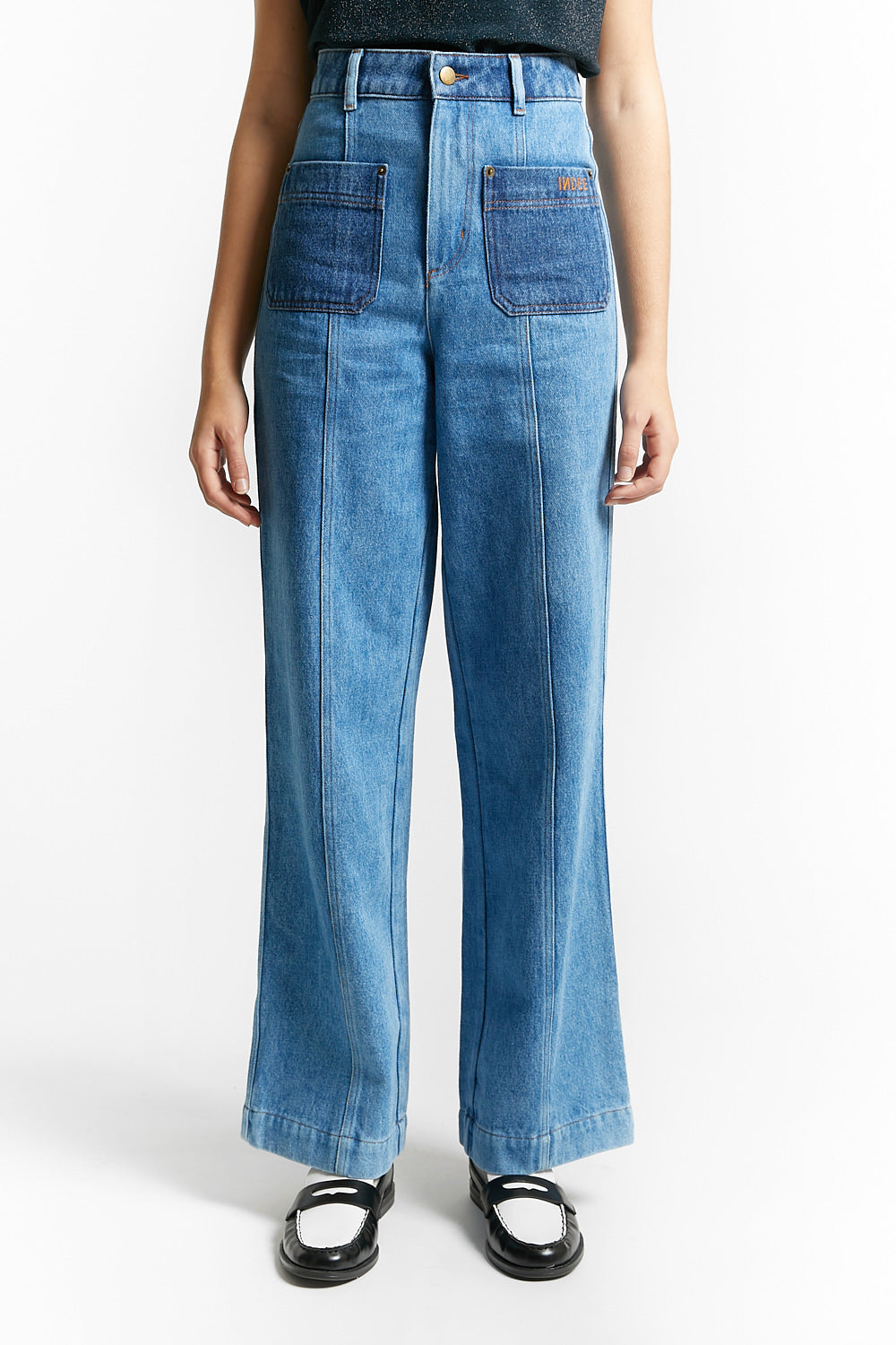 RODESIE - BICOLOR HIGH WAISTED JEANS by INDEE