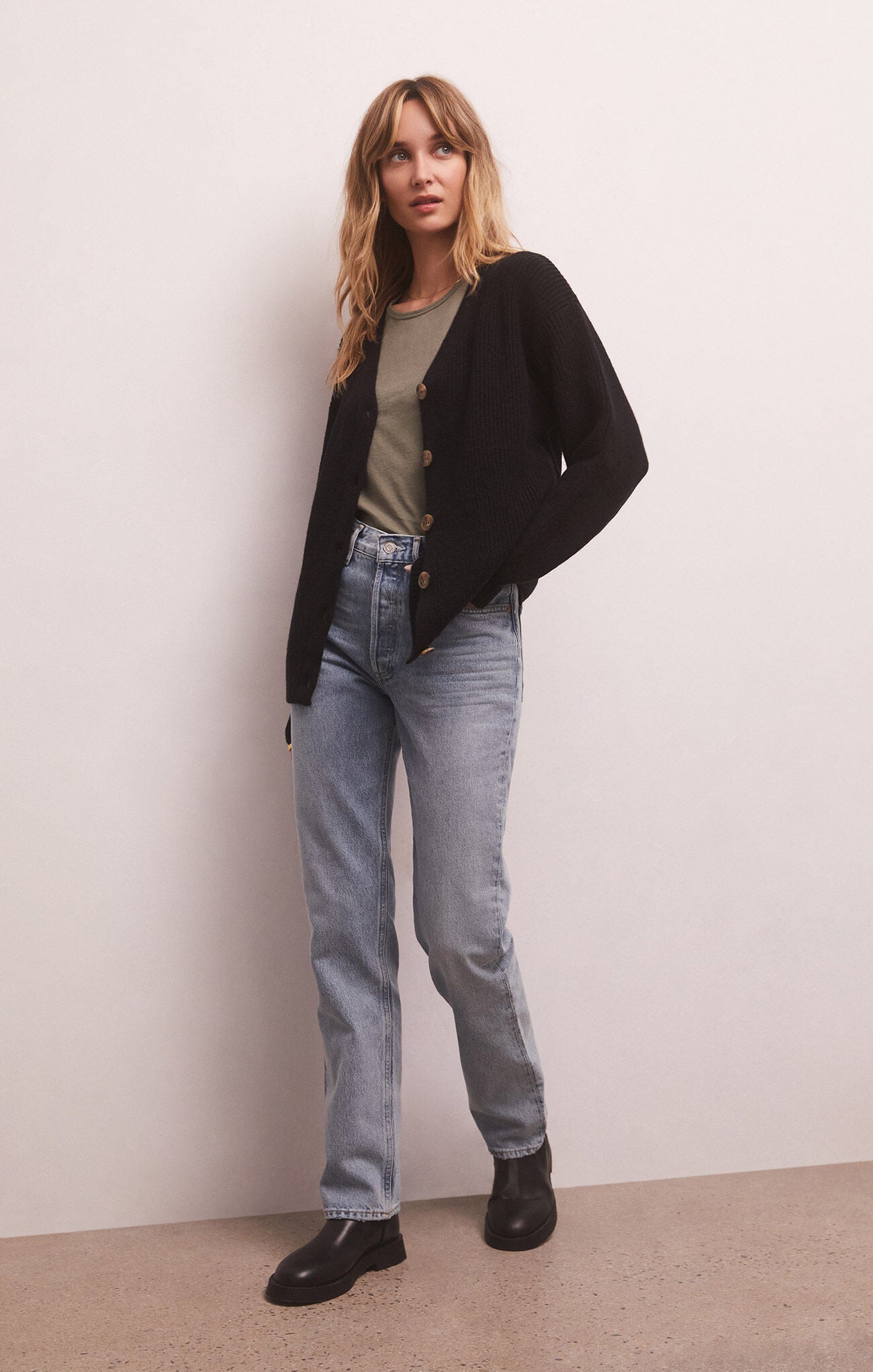 Black button down cardigan