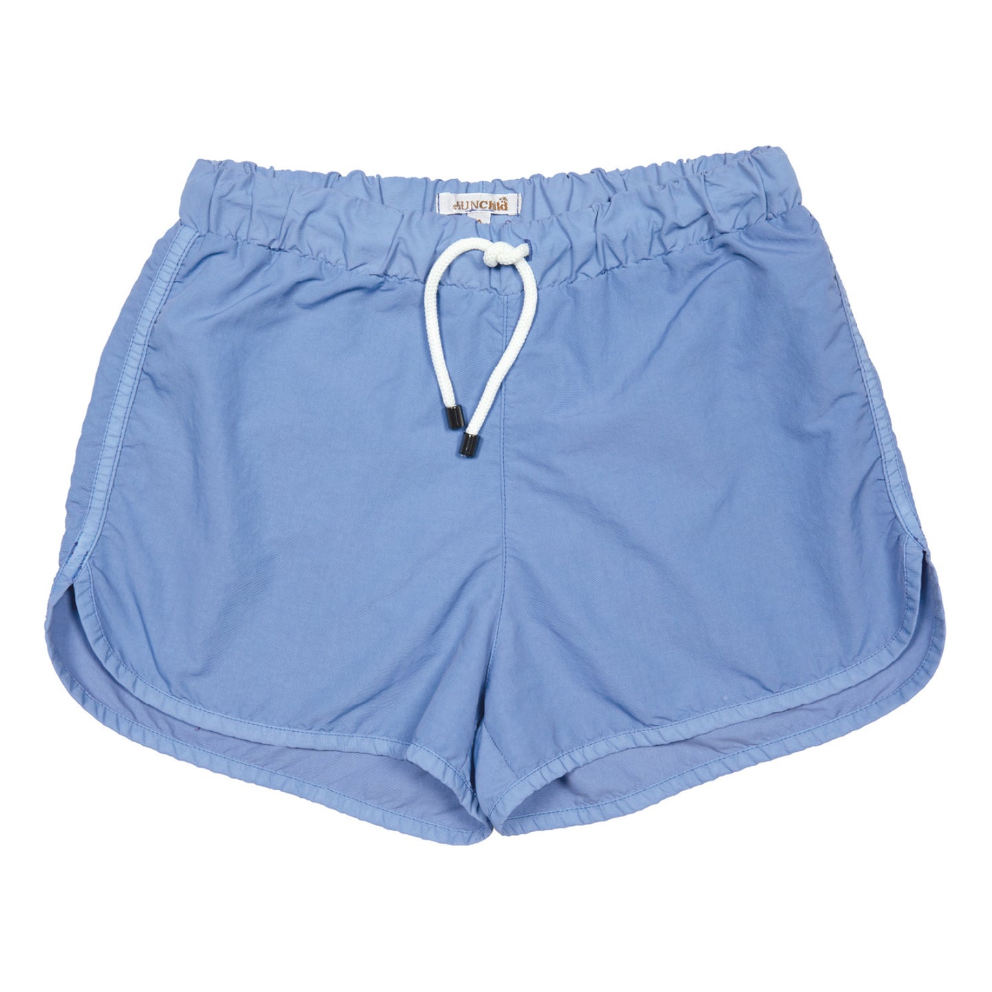 boys swim trunks in a light blue, perriwinkle