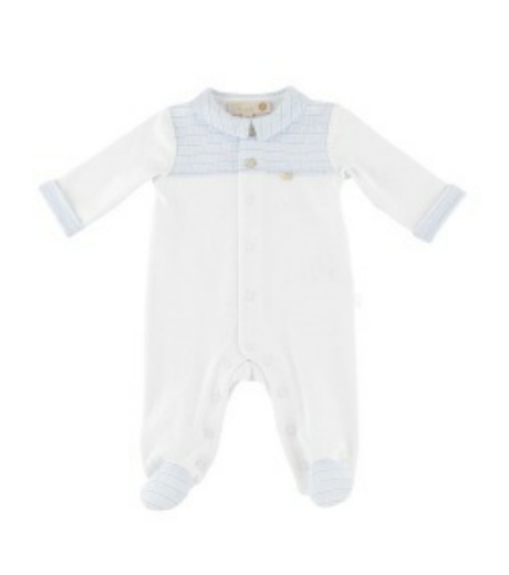 PURETE White Blue Footie for Babies | Comfortable Footies