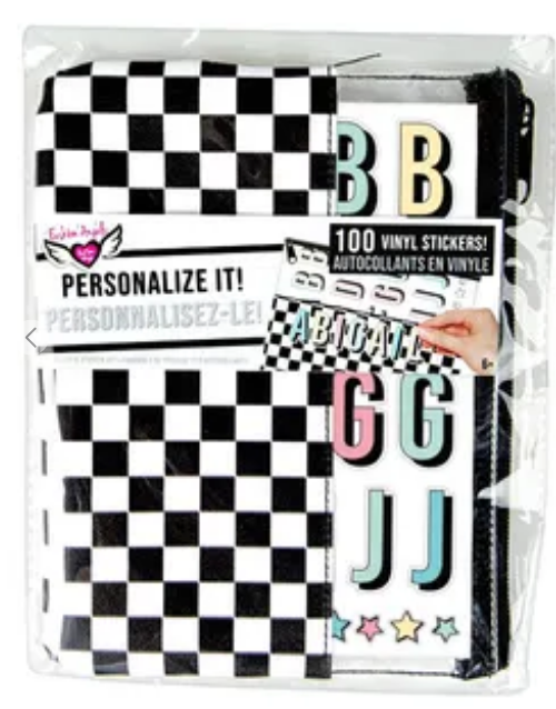 Fashion Angels Personalize It! Pouch & Vinyl Stickers - Checkered