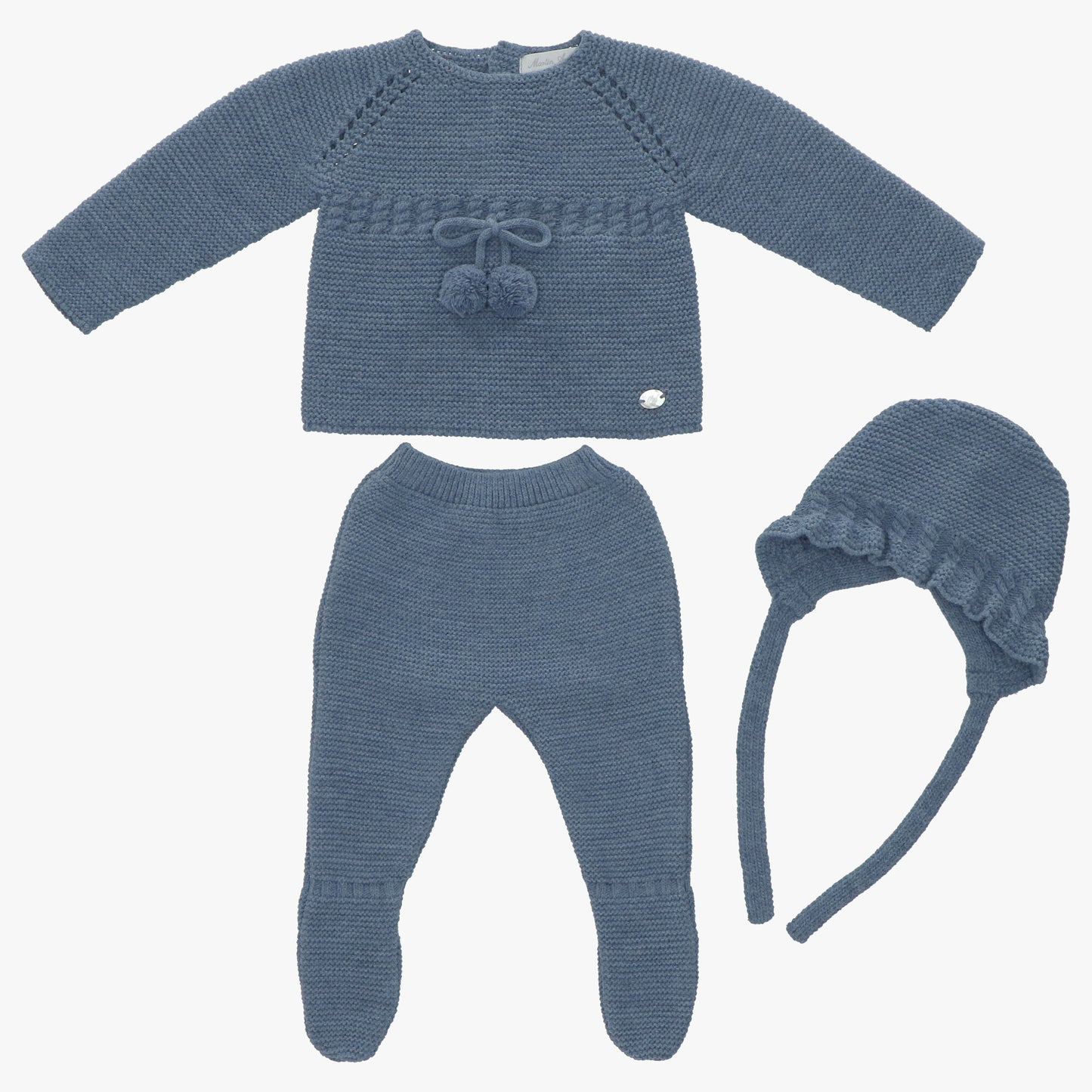 Martin Aranda Cherry Knit Sweater, Leggings & Bonnet Set