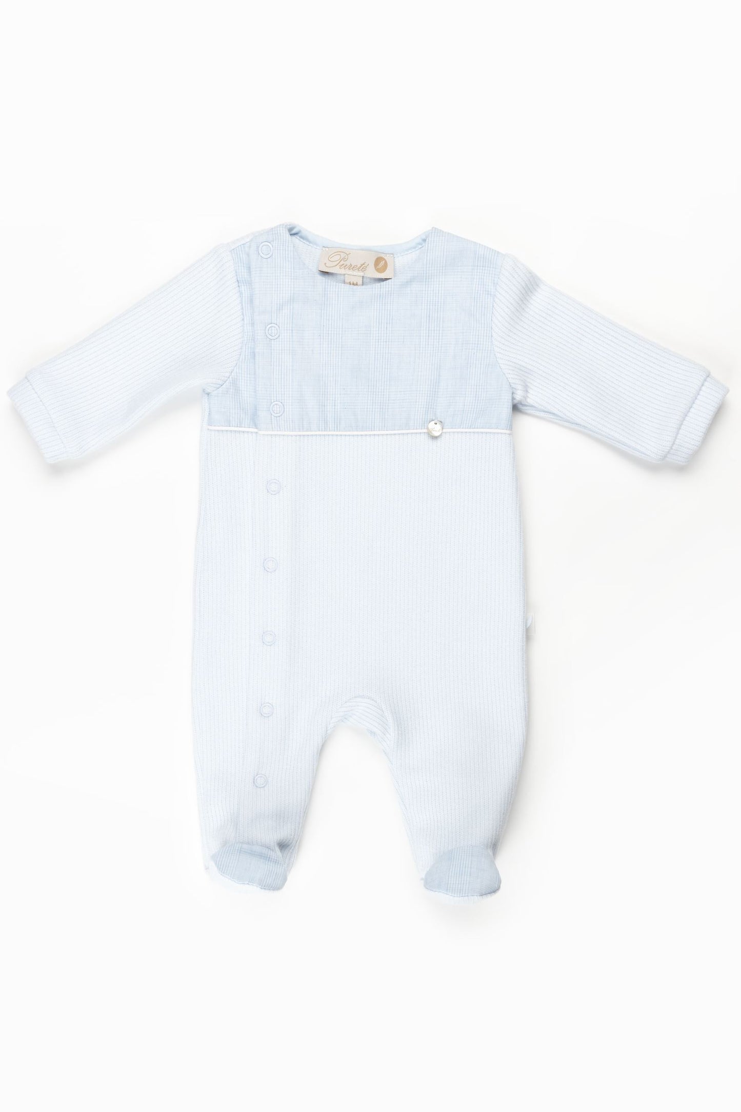 PURETE High-Quality Blue Velour Footie | Soft and Durable