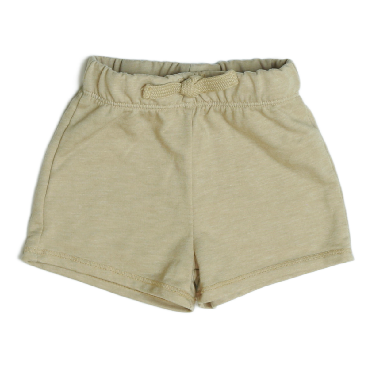 Beige french terry shorts with a draw string