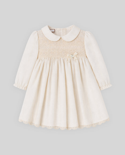 Paz Rodriguez - Lua Woven Newborn Dress, Cream