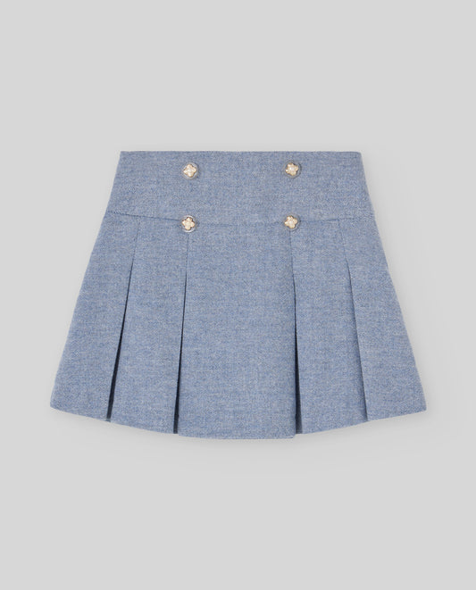 Paz Rodriguez - Ponte Woven Infant Girl Skirt, Sapphire Blue