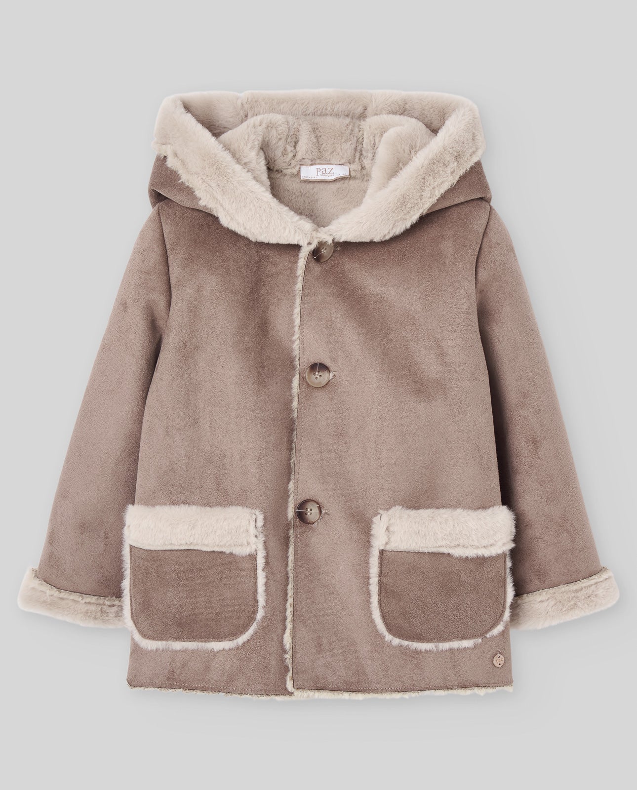 Paz Rodriguez - Terra Woven Infant Girl Parka, Hazelnut