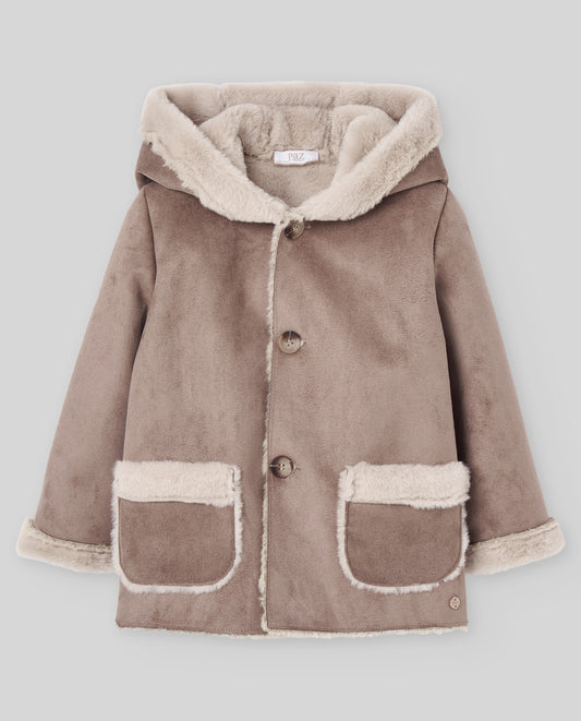 Paz Rodriguez - Terra Woven Infant Girl Parka, Hazelnut