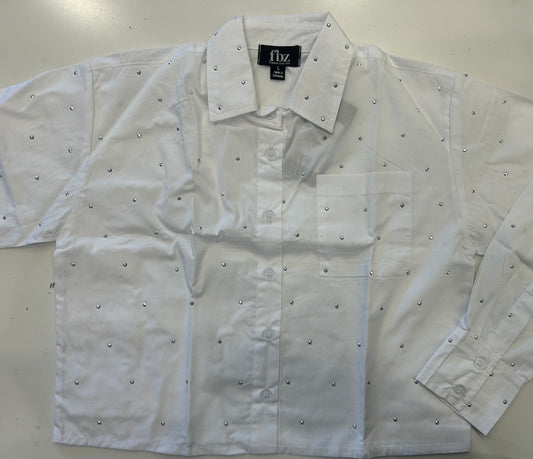 Flowers by Zoe white studded button down