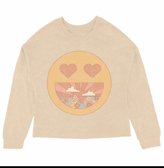Tiny Whales - Get Happy Oversized Long Sleeve Tee