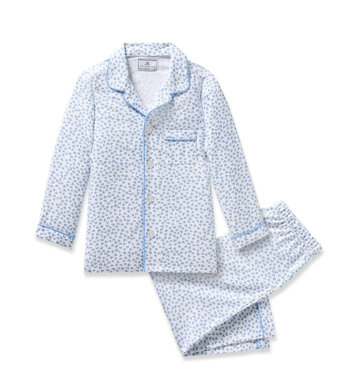 Petite Plume - Twill Pajama in Bluehearts