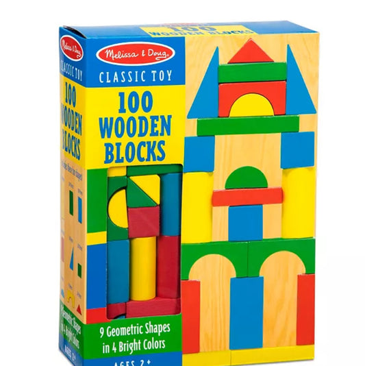 Melissa & Doug - Wooden Building Blocks 100 Piece Set