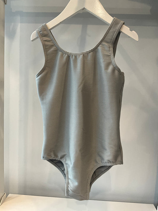 Planet Sea - Grey Ribbed 1 Pc Swim-Suit