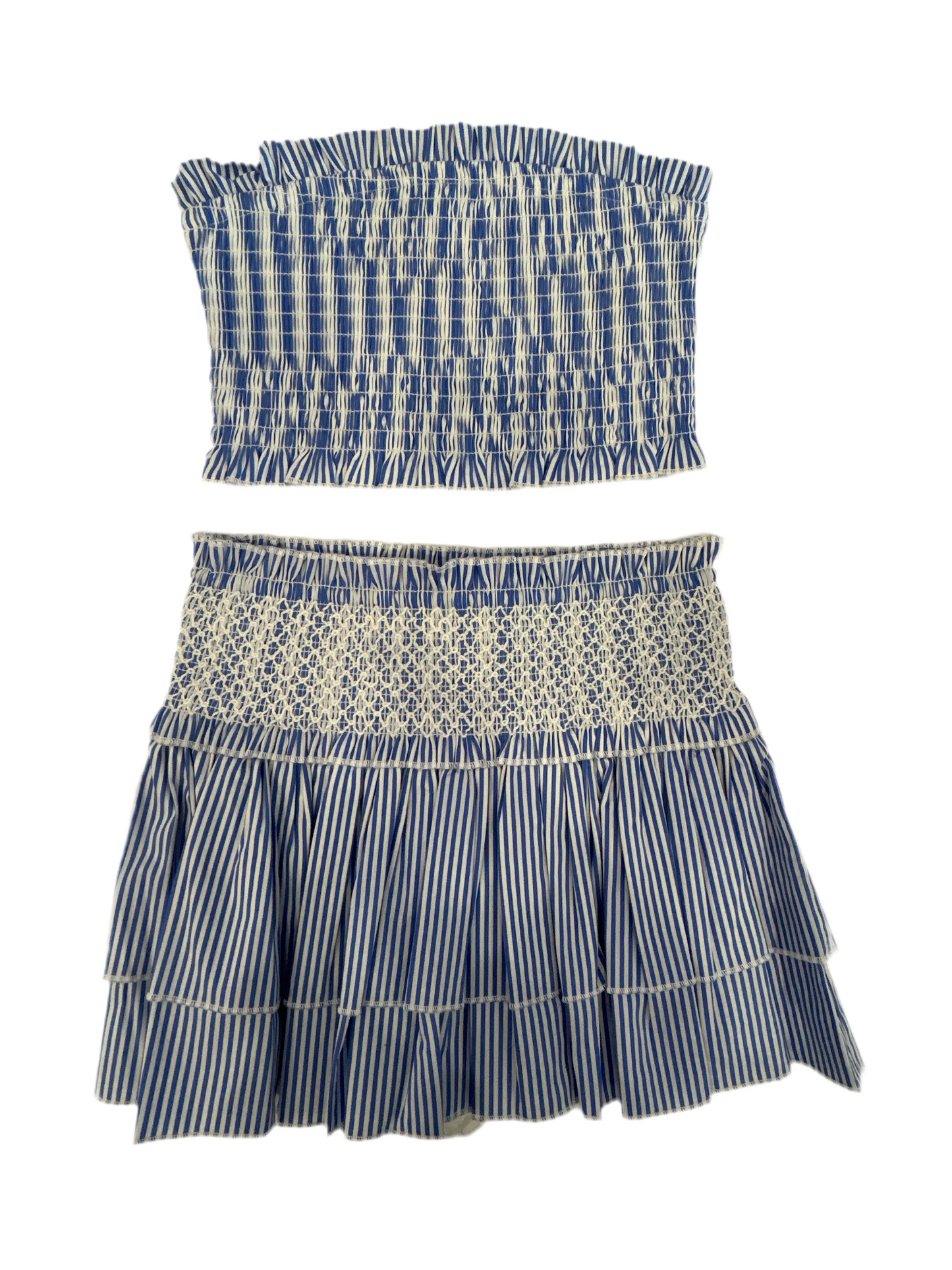 KatieJ NYC STRIPED TUBE TOP AND SKIRT SET