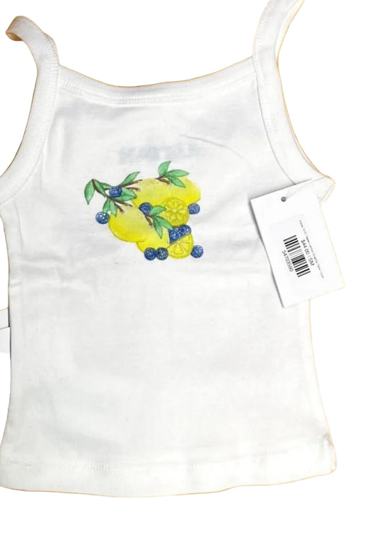 Katie J  - Tween Lemon White Tank