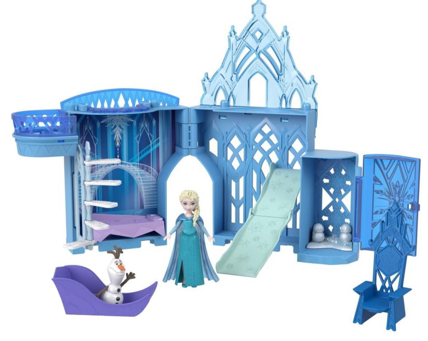 Mattel Disney Princess Toys, Storytime Stackers Elsa Ice Palace, Stackable Castle Doll House with Small Doll & 8 Pieces, Inspired by The Disney Frozen Movies