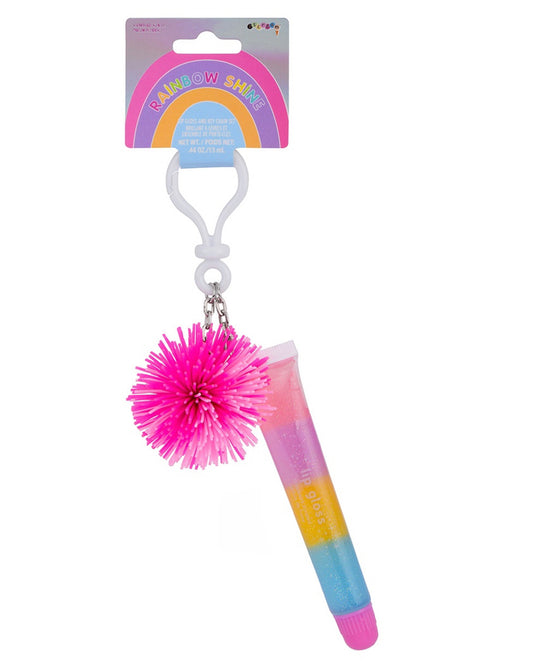 Iscream Rainbow Shine Lip Gloss and Key Chain Set