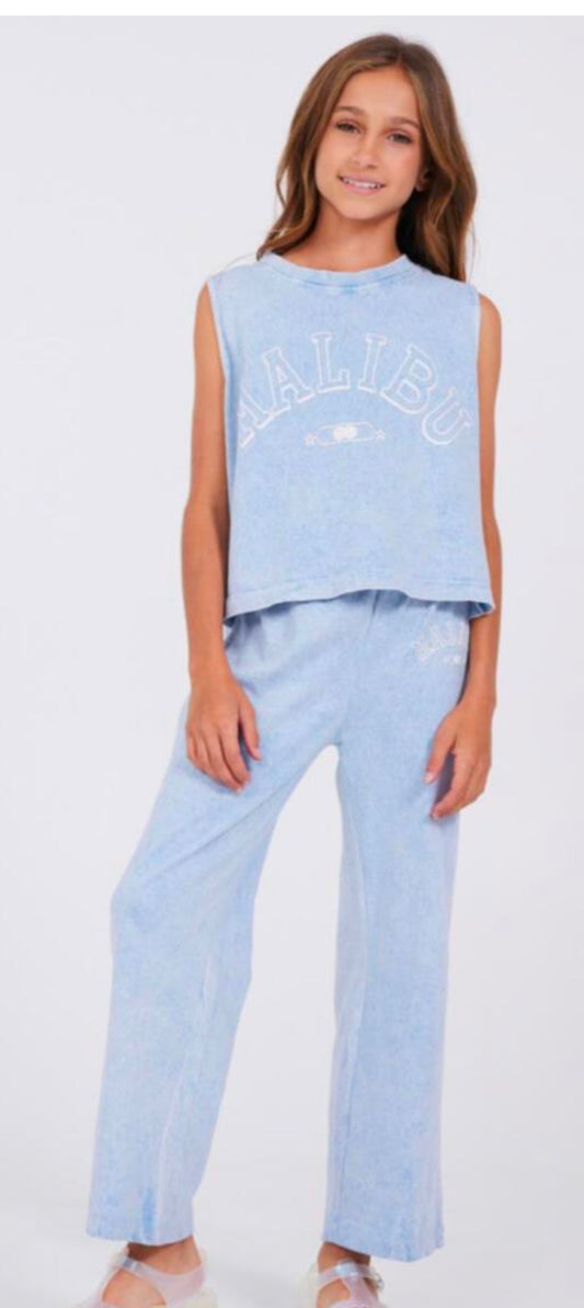 Vintage Havana Washed Malibu Muscle Tank Top and pants set