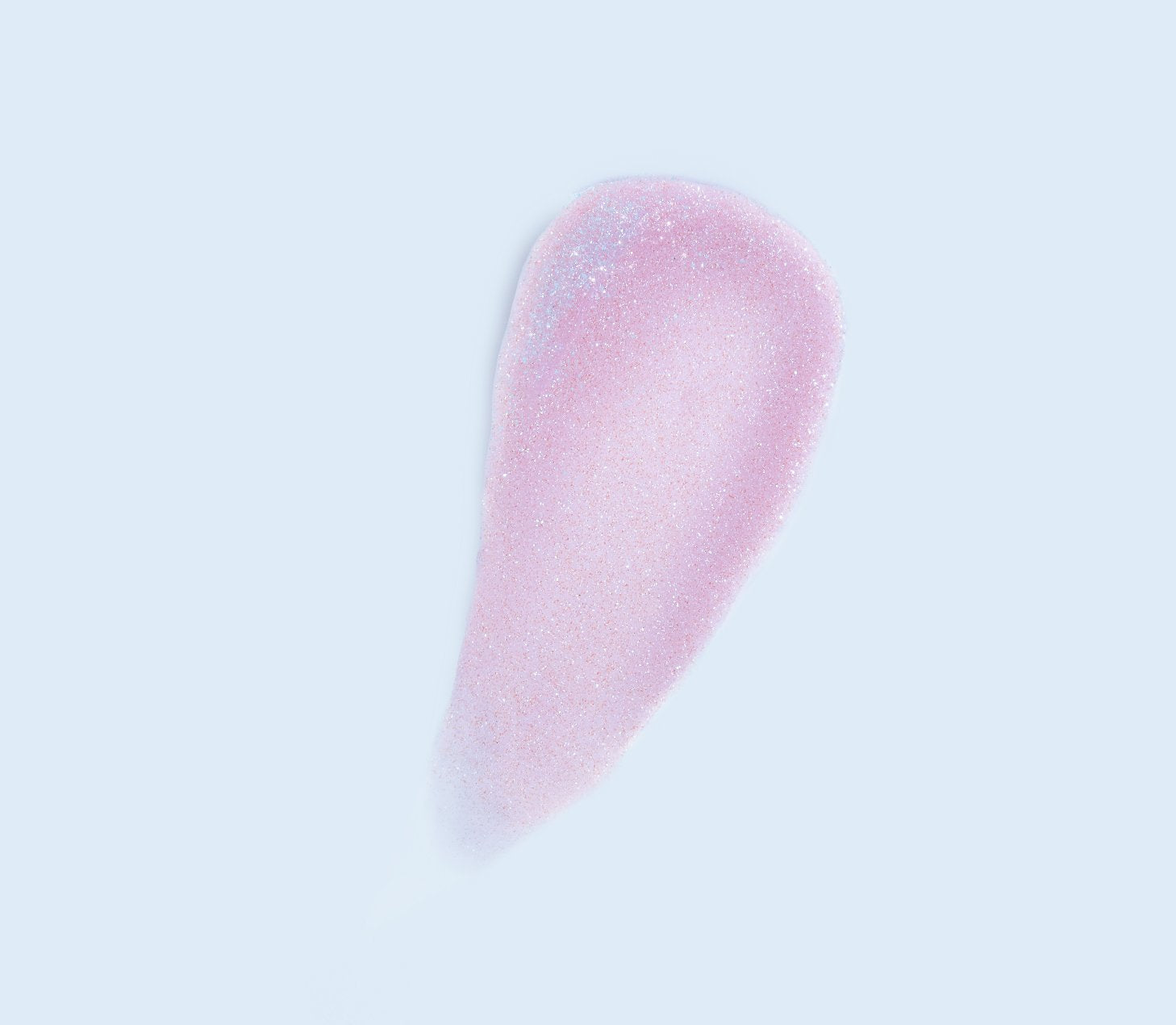 Swatch image of 'Shell Shocked' lip gloss shade. A light sparkle pink with silver speckles