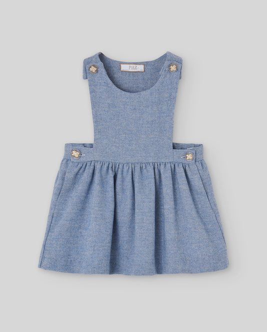 Paz Rodriguez - Ponte Woven Infant Girl Dress, Sapphire Blue