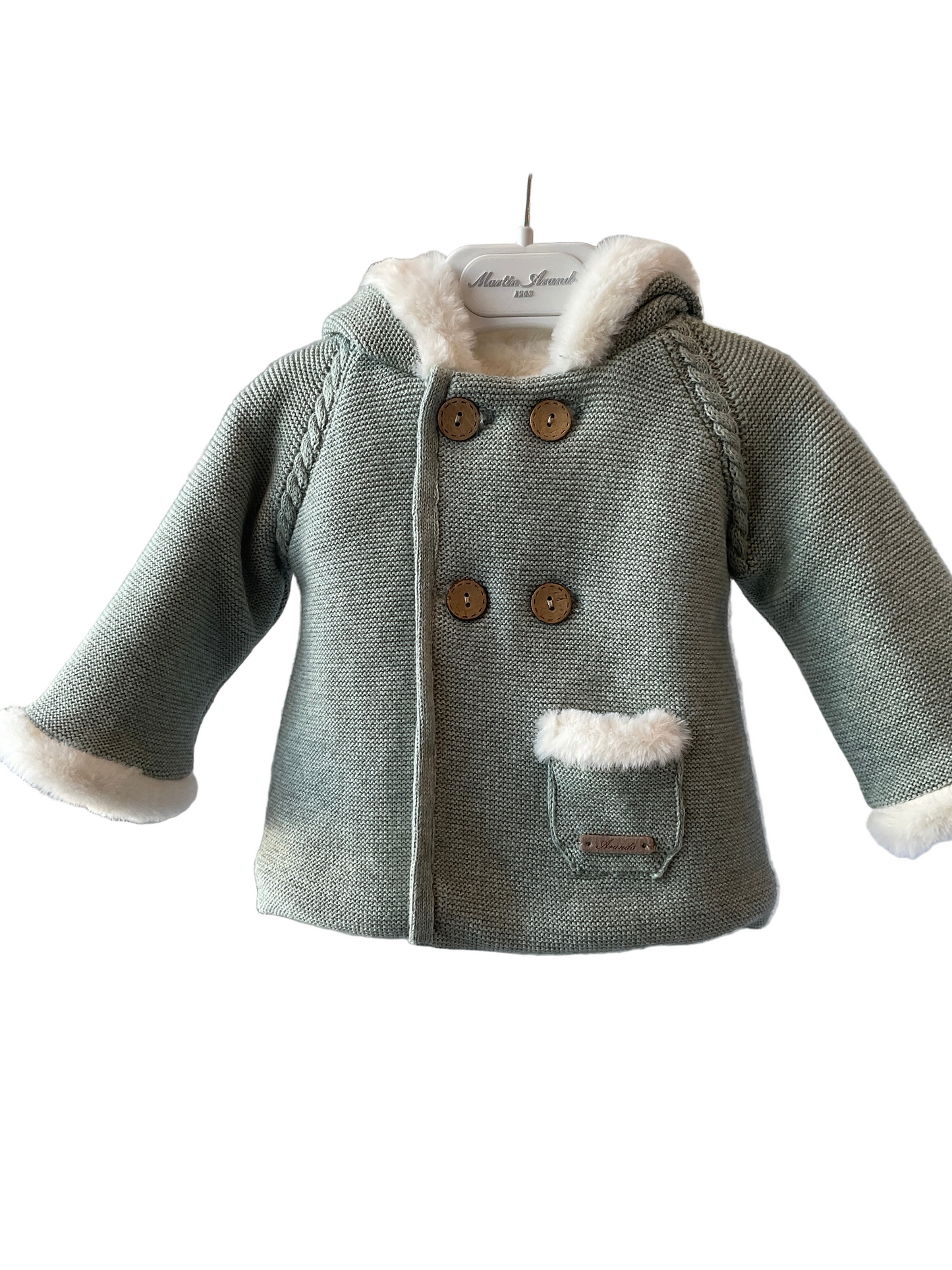 Martin Aranda - Draylon Knitted Lined Coat Plush Linning, Green