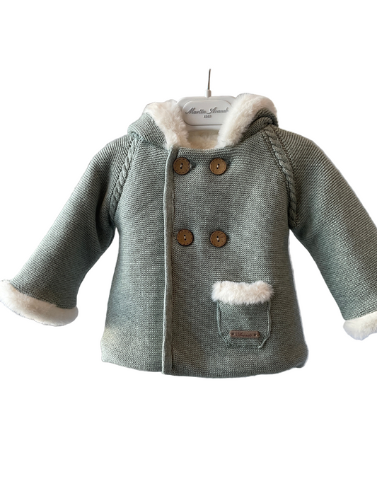 Martin Aranda - Draylon Knitted Lined Coat Plush Linning, Green