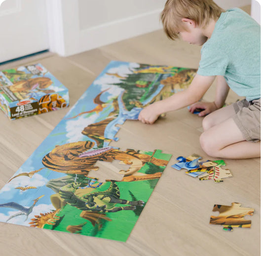 Melissa and Doug Land of Dinosaurs Floor Puzzle - 48 Pieces