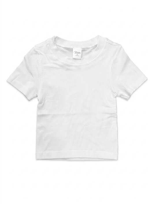 Suzette - Ribbed Seamless Top, White