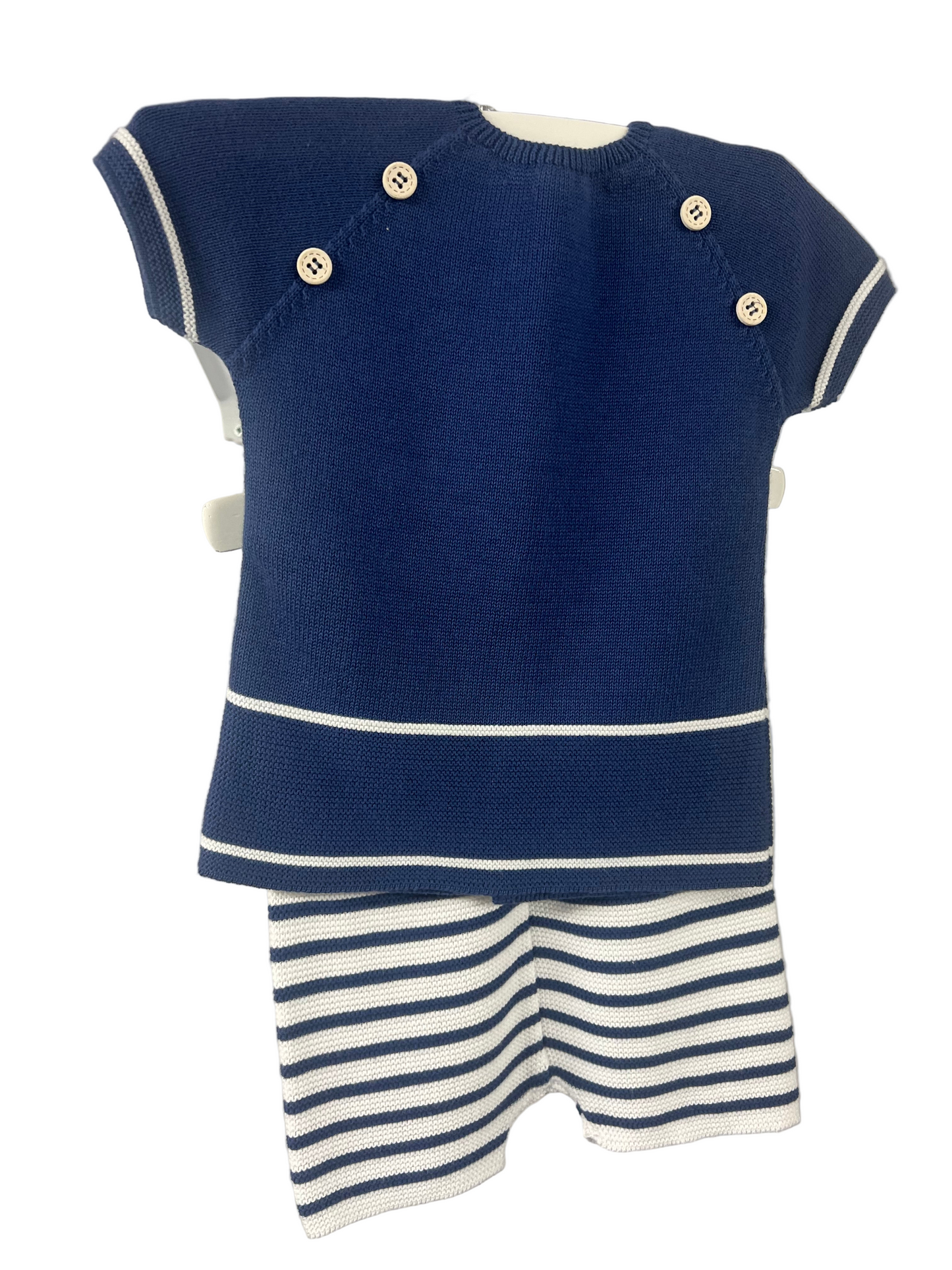 Paz Rodriguez - Navy and White Knit Top