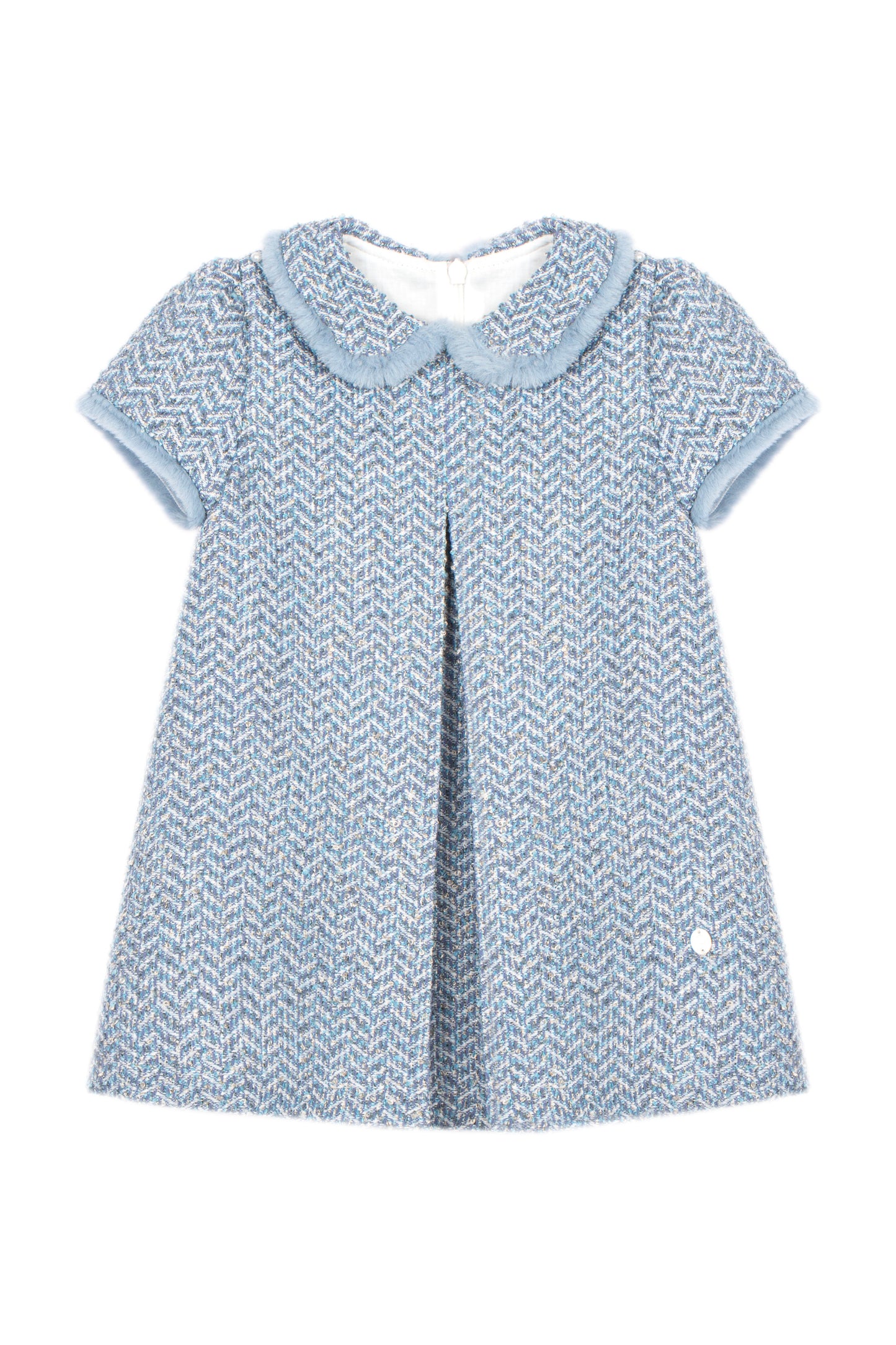 Patachou - Girls Short Sleeve Dress, Winter Blue