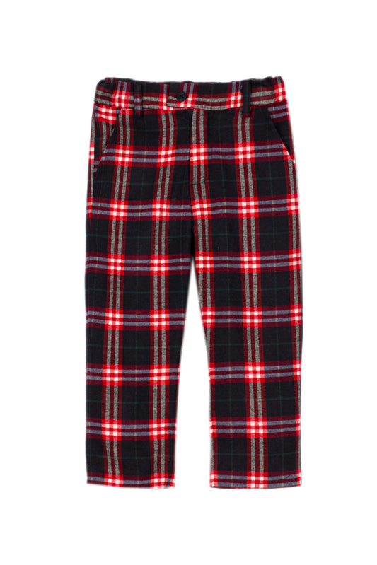 Patachou - Straight Legged Pants, Brown Grey Check