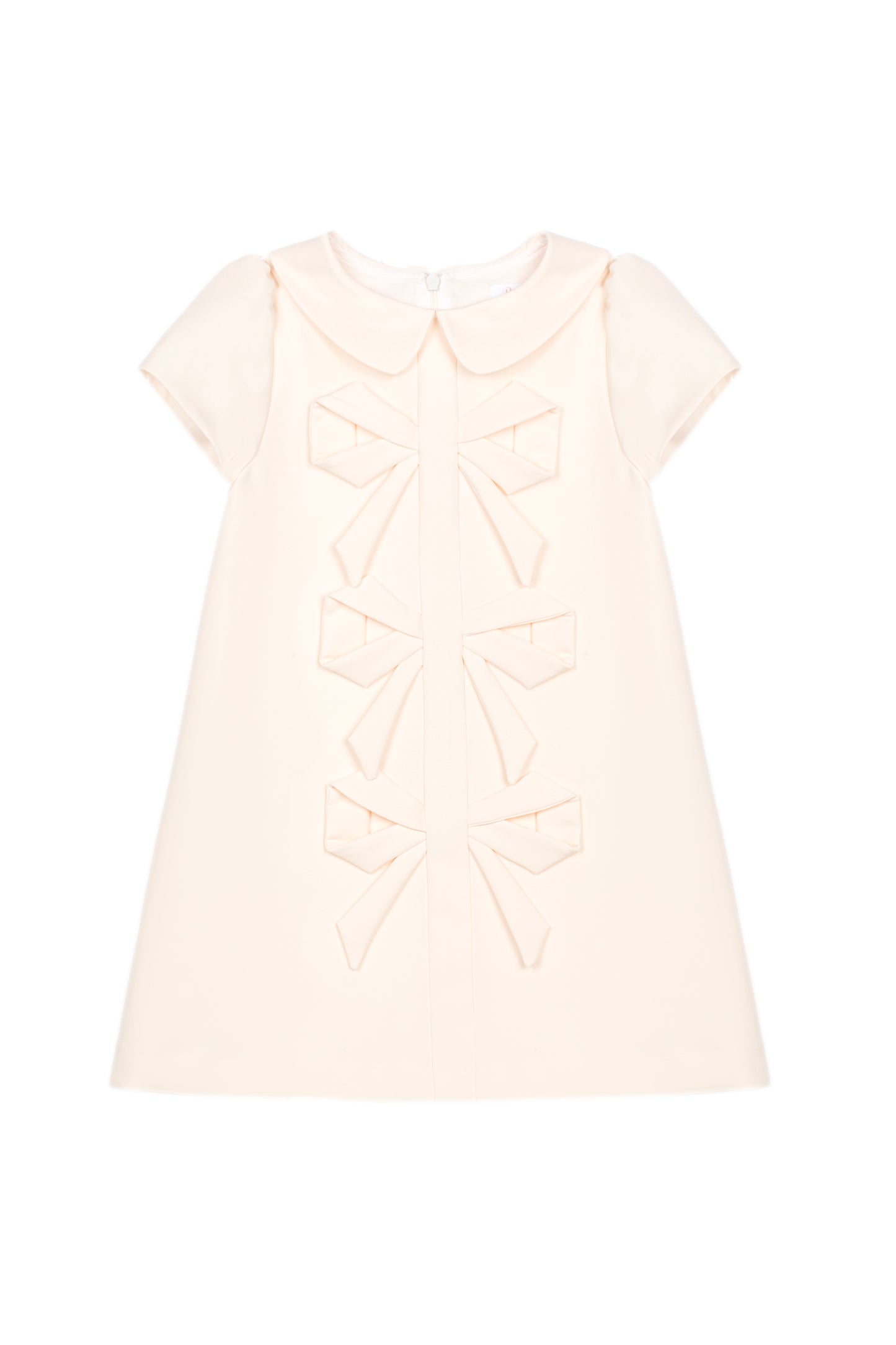 Patachou - Girls Short Sleeve Dress with Bows, Ivory