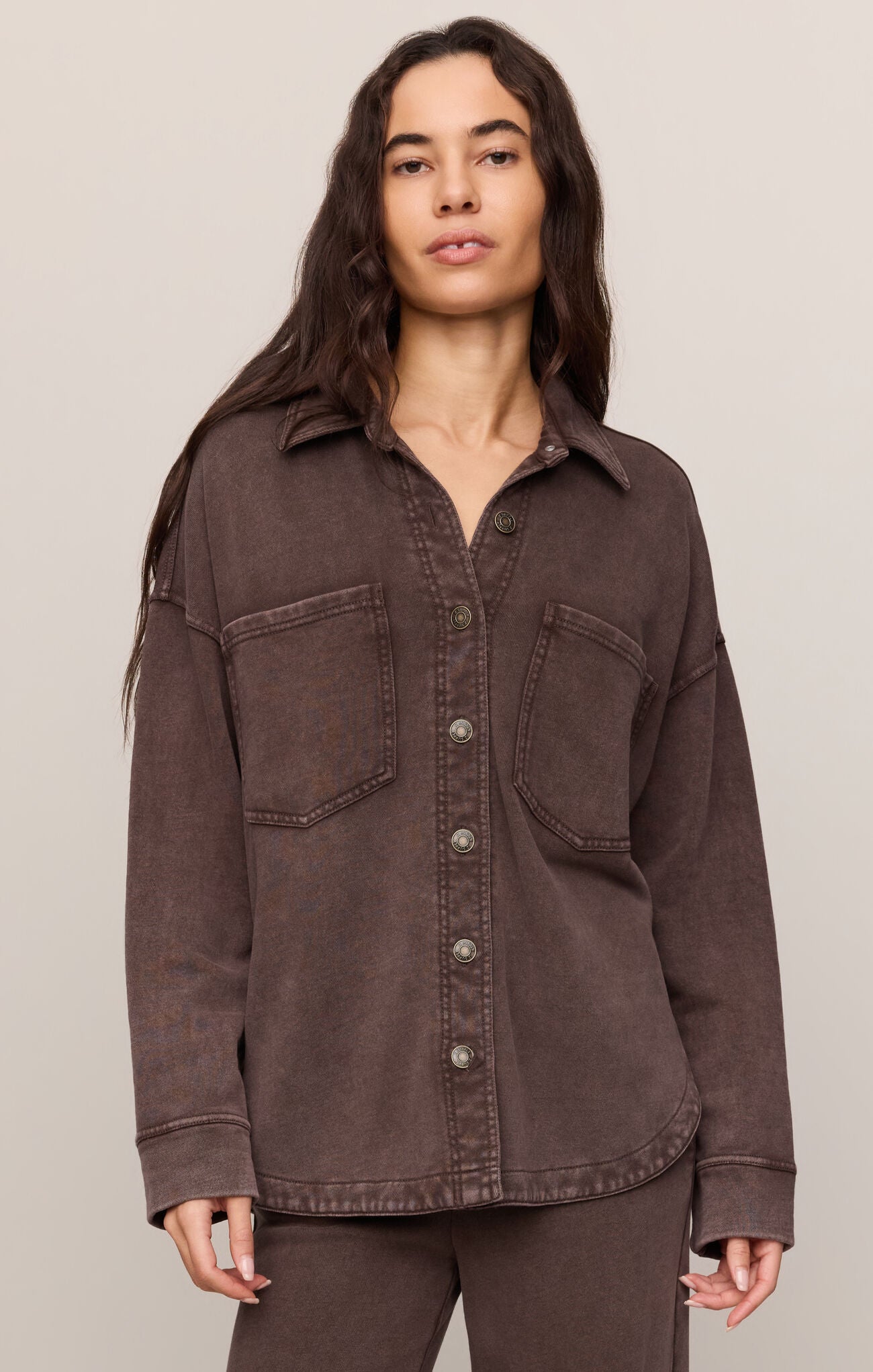 Z Supply - All Day Knit Jacket & Hunter Knit Pants, Dark Chocolate