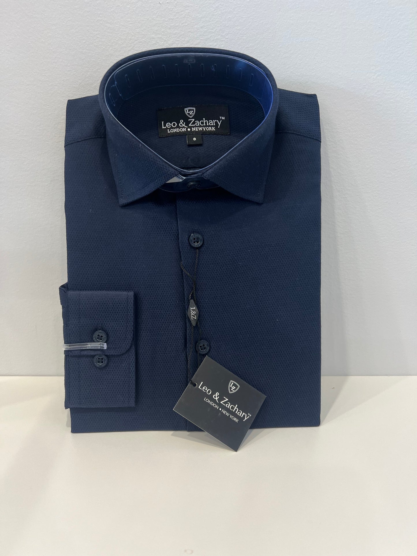 Leo and Zachary - Navy Button Dress Shirt